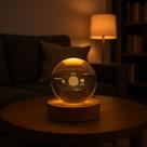 Luminária Decorativa Globo LED Com Interruptor On e Off Lua Sistema Solar Bola De Cristal Galáxia