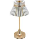 LUMINÁRIA DECORATIVA LED MESA USB METAL 33x15x15cm DOURADO