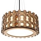 Luminária Decorativa Madeira Pendente Encantadas 60cm