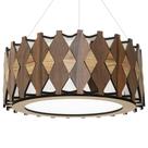 Luminária Decorativa Madeira Pendente Redondo Guarapari 60cm