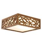 Luminária Decorativa Madeira Plafon Copacabana Quad 20cm
