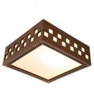 Luminária Decorativa Madeira Plafon Enseada Quad 20cm