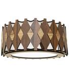 Luminária Decorativa Madeira Plafon Redondo Guarapari 35cm