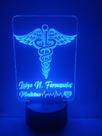 Luminária Decorativa Medicina com nome personalizado e 16 cores com controle remoto