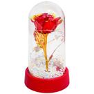 Luminária decorativa Rosa Eterna com cúpula de vidro e fio de fada 8,5x14