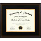 Luminária Diploma Frame 15x18 cm Madeira para tapete preto de 11x14 cm