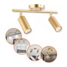 Luminária Dupla Led Spot Teto Gu10 Gold Dourada Iluminação Luminária Dupla Led Spot Teto Gu10 Gold Dourada Iluminação