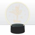Luminaria em acrilico de led infantil personalizada com nome tema bailarina 7 cores decorativa mesa ou escrivania