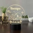 Luminaria em acrilico de led infantil personalizada com nome tema fundo do mar 7 cores decorativa mesa ou escrivania