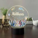 Luminaria em acrilico de led infantil personalizada com nome tema fundo do mar colorido decorativa mes ou escrivania