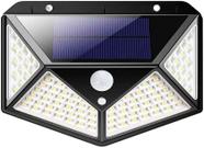 Luminária Energia Solar Parede 100 Led Sensor Presença 3 Funções Lampada