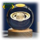 Luminária Esfera Cristal Mesa Led Planeta Enfeite Quarto Top