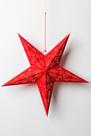 Luminária Estrela de Papel 61 cm 3D Vermelha com Pontos, 5 Pontas