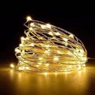 Luminária fio de fada branco quente à pilhas 50 LEDs 5 metros