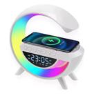 Luminária G Speaker Rgb Bluetooth Carregador FM RADIO Indução Relógio Cor da estrutura Branco