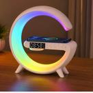 Luminária G Speaker RGB LED com Carregador Indução Wireless, Caixa Som Bluetooth e Despertador