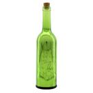 Luminária Garrafa Decorativa De Vidro Verde Com Led 29Cm