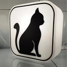 Luminária Gato Silhueta Para Decorar e Iluminar Lâmpada Cor Branca 10010715B