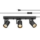 Luminária GLOBE 17" Plug-in Track de 3 luzes, preta fosca