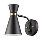 Luminária GLOBE Belmont Wall Sconce Satin Black Gold Luminária GLOBE Belmont Wall Sconce Satin Black Gold