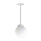 Luminária Globo de Teto Alumínio Fundido Branco 30x20cm