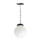 Luminária Globo de Teto Alumínio Fundido Preto 30x20cm