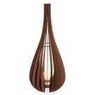 Luminária Gota Chão Madeira Abajur Sala Marrom - Gota 75 Marrom