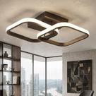 Luminária Grande 33x33cm Plafon Teto Pendente Duplo Quadrado Led Sobrepor 24W Luz Quente ou Fria