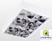 luminaria haletada de sobrepor branca e inox retangular de alto desempenho