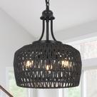 Luminária HMVPL Black Rattan 3-Light Boho 32cm
