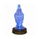 Luminária Imagem Nossa Senhora Das Graças Santíssima Virgem Maria Luzes de LED Azul