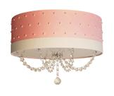Luminária Infantil 50x15 Quarto Menina Pérolas Com Cristal Rosa bebê