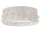 Luminária Infantil Plafon Borboletas Duplo 50x16 Rosa bebê