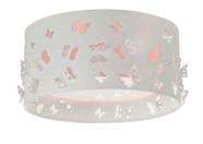 Luminária infantil plafon borboletas duplo rosa 30x16