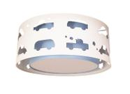 Luminária Infantil Plafon Carrinhos Azul bebê 50x16