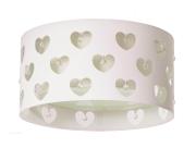 Luminária infantil plafon corações c/ cristais branco 30x16