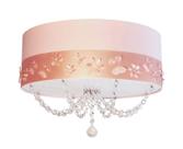 Luminária Infantil Plafon Faixa flores e Borboletas 40x15 Rosa