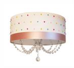 Luminária Infantil Plafon Pérolas Coloridas 30x15 Branco