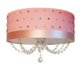 Luminária Infantil Plafon Pérolas Coloridas 40x15 Rosa Luminária Infantil Plafon Pérolas Coloridas 40x15 Rosa