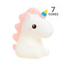 Luminária Infantil Unicórnio de Silicone Led RGB Touch com Timer Recarregável Abajur Decoração Quarto