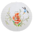 Luminária Japonesa Decoração Oriental Pendente Teto Festa Casamento Restaurante Papel 40 cm Branca Beija Flor