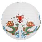 Luminária Japonesa Decoração Oriental Pendente Teto Festa Casamento Restaurante Papel 40 cm Branca Dragão