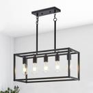 Luminária Lanhall 5-Light Retangular Preta 110V