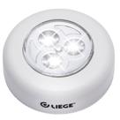 Luminária LED 0,6W De Toque Redonda Branca Pilha AAA Liege