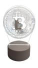 Luminária Led 3d Bitcoin Cripto Moeda Abajur Luz Branca Criptomoeda Digital Presente Rico Dinheiro