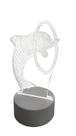 Luminária Led 3d Golfinho Abajur Origin Luz Branca Animal MAr Oceano Presente Familia Quarto