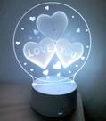 Luminária Led 3D Presente Namorados Mãe Corações Amor Colorido