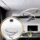 Luminária LED 80 Watts 3 Anéis 115cm Altura Ajustável Lustre Pendente Suspenso Teto Gimpo KJDD-L-176