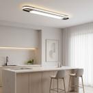 Luminária LED 80cm Sobrepor Tricolor Luz Branca Neutra Amarela Difusor Central e Lateral Bivolt