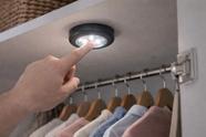 Luminária Led Adesiva Touch Black Bull Preta 4.5v